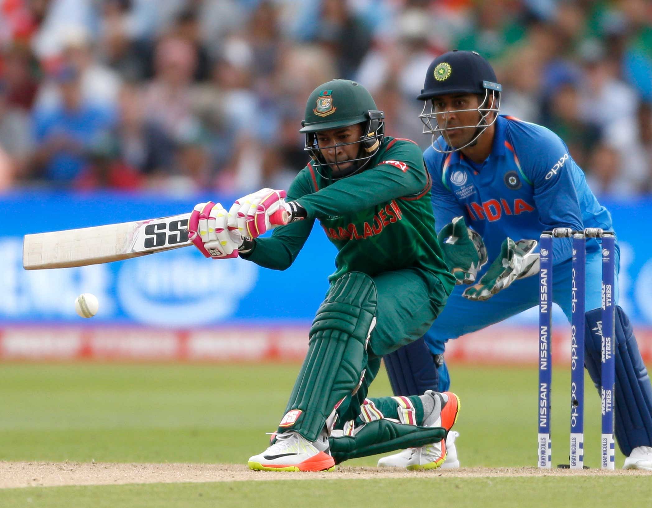 Bangladesh posted 264 for seven against India in the second semifinal of the Champions Trophy