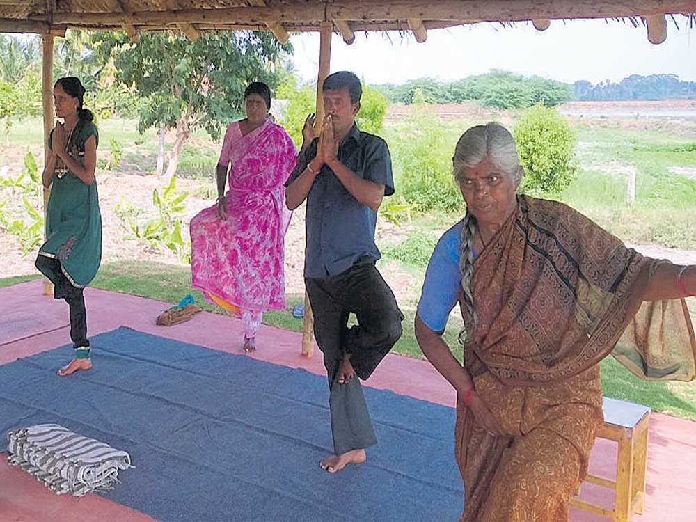 balanced Many organisations in the State hold yoga sessions for local communities.