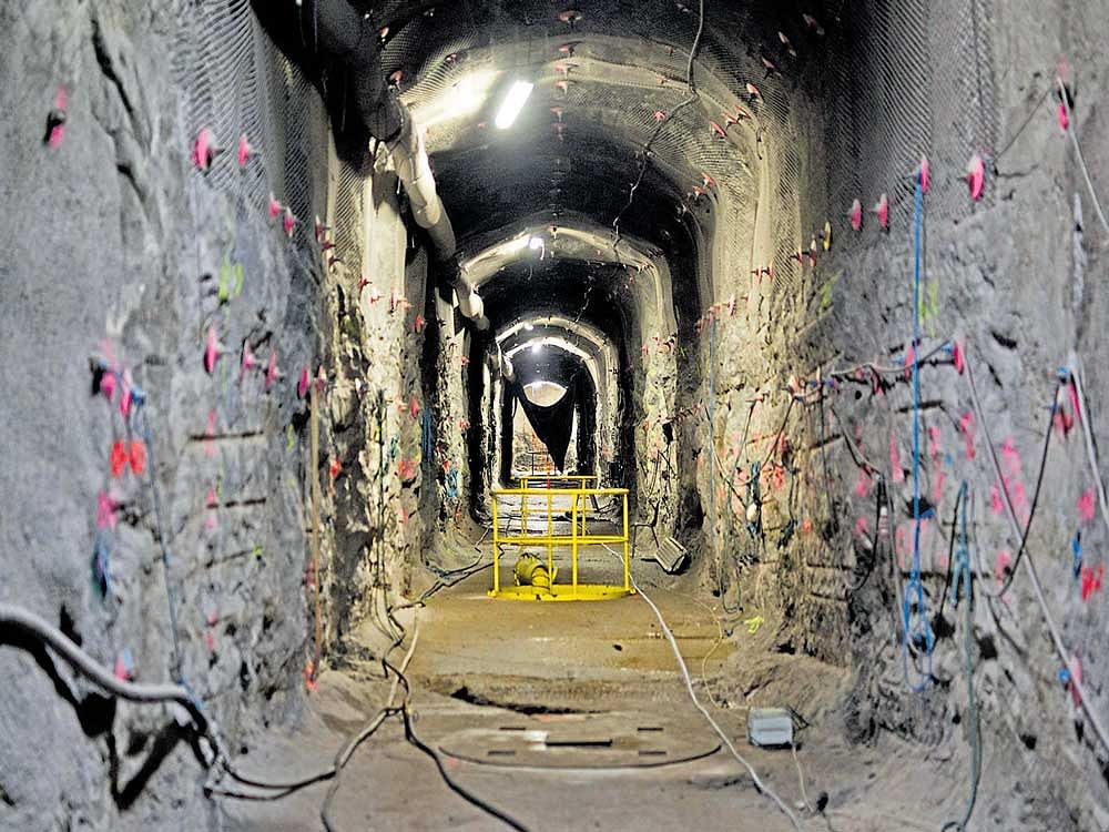 A disposal tunnel in what will be the world's first repository for spent nuclear reactor fuel, deep in granite bedrock under Olkiluoto Island in Finland.  NYT.