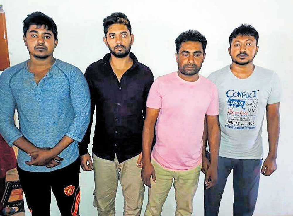 The suspects-Obimulla, Moin Khan, Rakimulla and Mohammed Kislu. dh photo