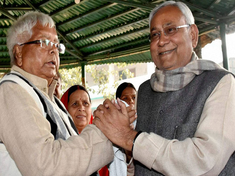 RJD chief Lalu Prasad Yadav and  Bihar Chief Minister Nitish Kumar. PTI File Photo
