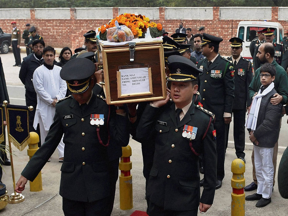 The 34-year-old soldier, who belonged to the 15 Maratha Light Infantry, was yesterday killed in an attack by a team of Pakistani special forces. PTI File Photo for representation purpose
