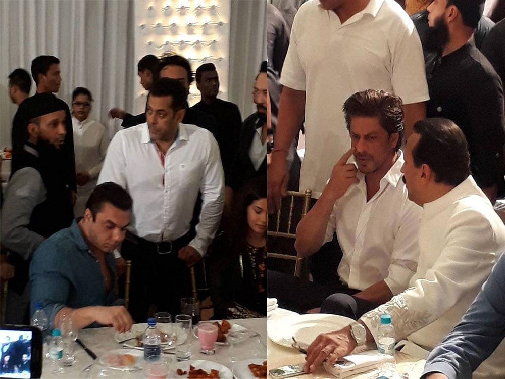 Salman and Shah Rukh had both attended the iftar party, but were not spotted together.