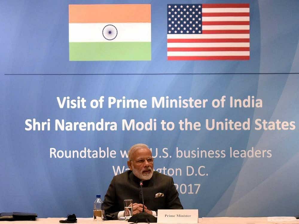 Modi arrived in the US capital today for his three-day visit during which he will also interact with members of the Indian diaspora at a relatively low-key community event. AP/PTI