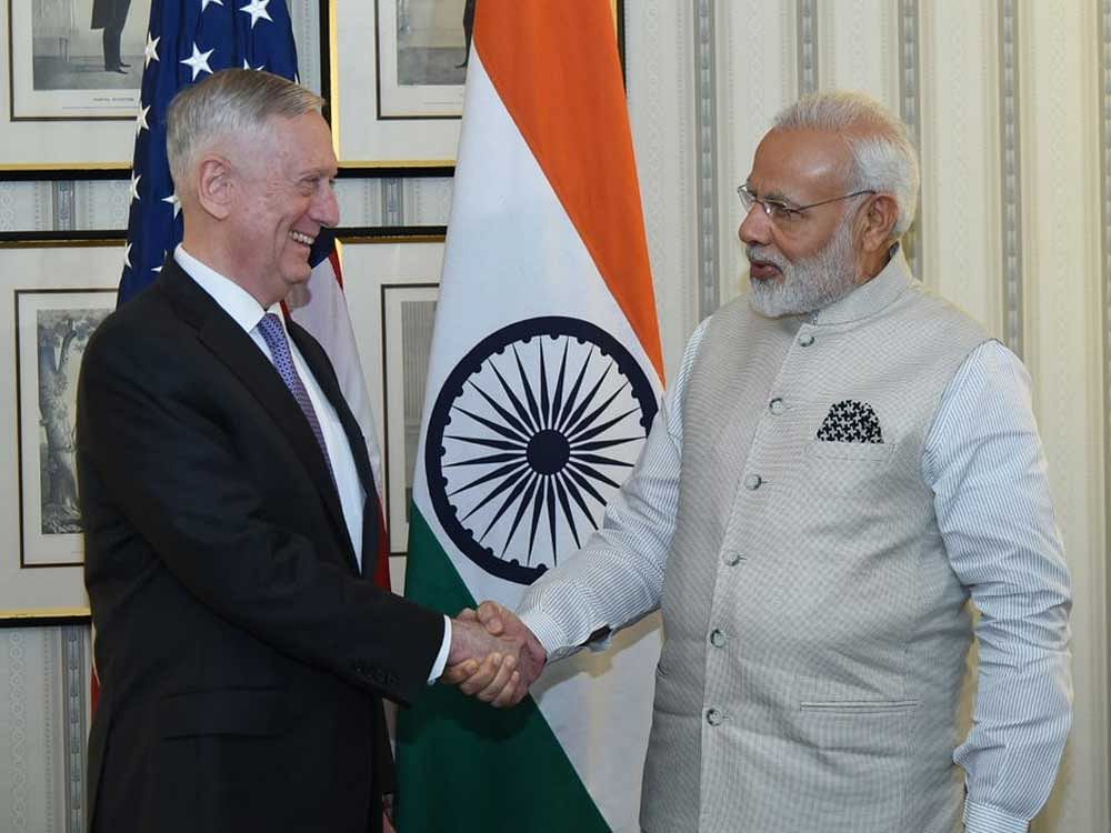 The meeting between Mattis and Prime Minister Modi came ahead of the latter's maiden meeting with US President Donald Trump at the White House. Image courtesy Twitter