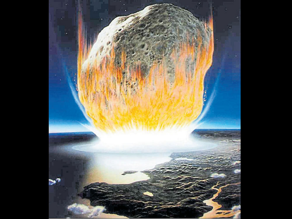 An asteroid leaving an impact can be hazardous for the survival of humans on Earth.