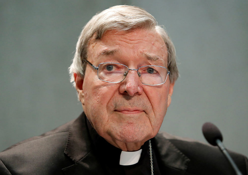 George Pell has been arrested over accusations of peophilia, which he denies. Photo credit: reuters.