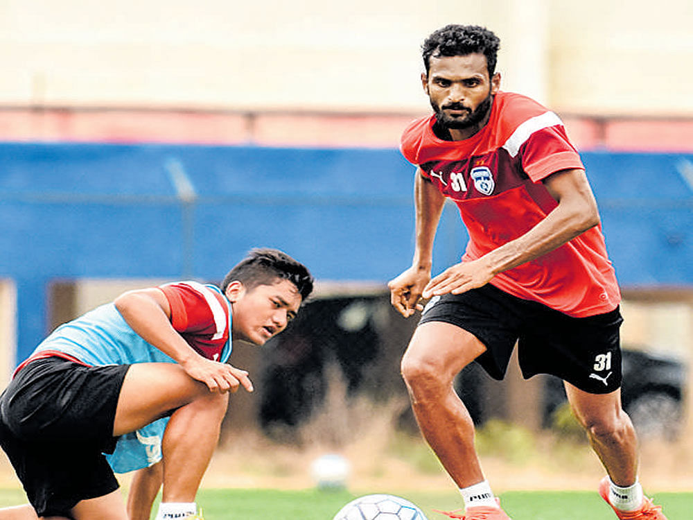 CK Vineeth, star striker of the Bengaluru FC, announced that he is leaving the club. Photo credit: BFC media.