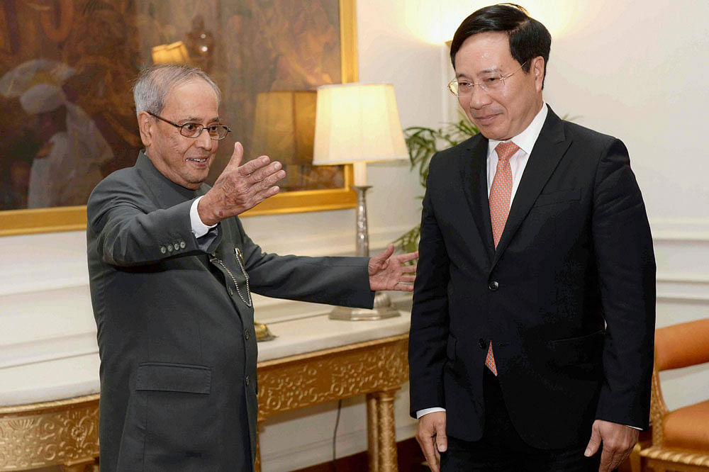 The Vietnamese leader met with many of India's senior leaders, including the deputy PM, Minister of External Affairs and the President, Pranab Mukherjee. Photo credit: PTI
