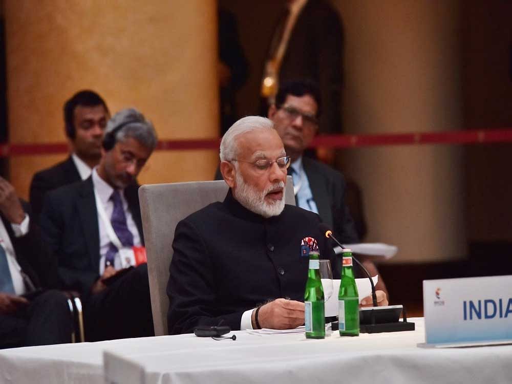 Modi reached here last evening and has bilateral meetings lined up with various leaders, including from Japan, South Korea and Vietnam. Image courtesy Twitter.