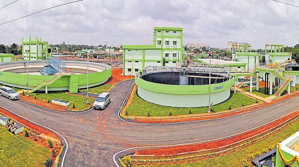 A view of BWSSB's new sewage treatment plant at Raja canal in Kothanur which was inaugurated on Friday. DH Photo