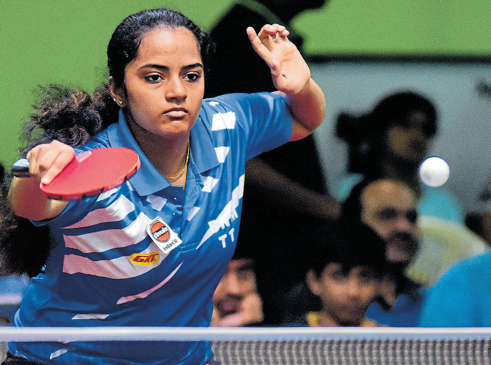 talented: Kushi V of Karnataka has been making waves with her steady progress in table tennis. DH photo/ BH Shivakumar