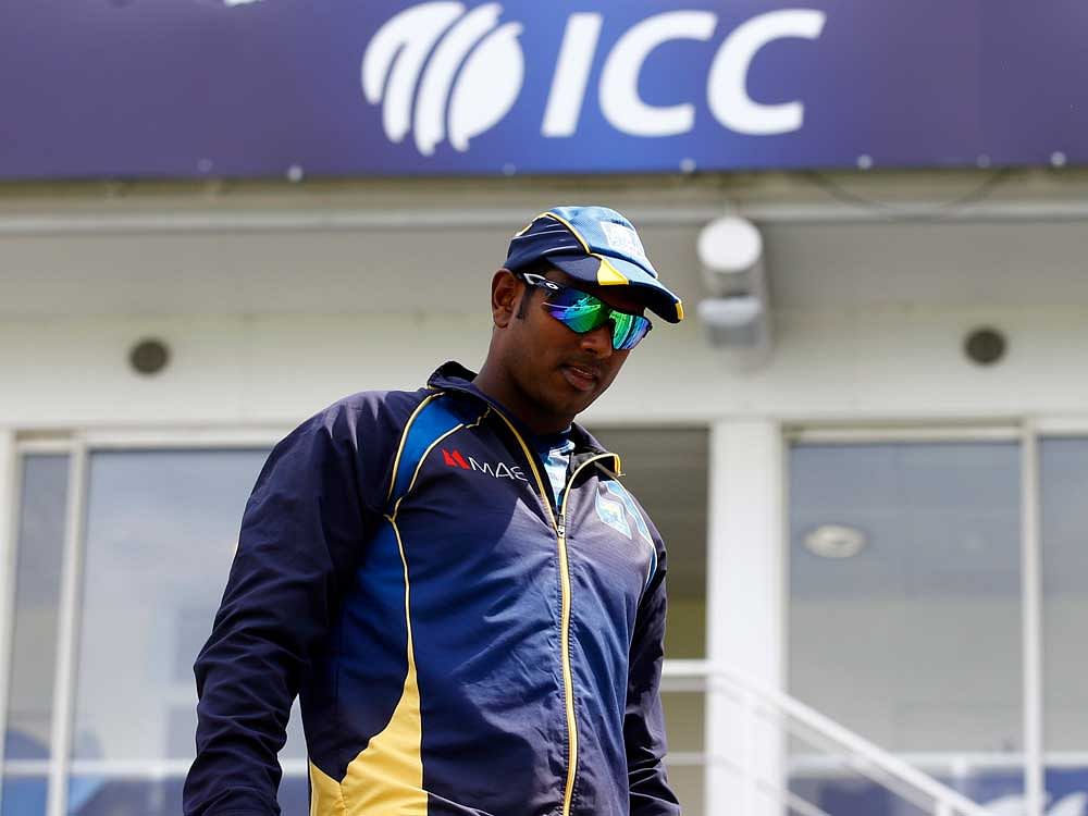 Mathews met with chief selector Sanath Jayasuriya to discuss his future with the team before a one-off Test against Zimbabwe beginning Friday, said an official with Sri Lanka's cricket board. reuters file photo