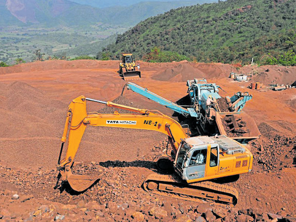 Only 42 mines of the 58 lease holders have deposited Rs 103.12 crore as guarantee money with the CEC and started implementing the R and R plan. dh file Photo