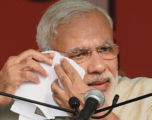 Prime Minister Narendra Modi today expressed pain at the loss of lives of Amarnath pilgrims in a bus accident in Jammu and Kashmir. PTI File Photo