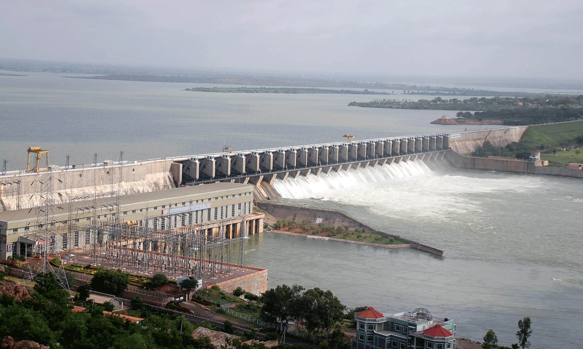 A total of 35,000  cusecs of water was released from the Almatti dam in Bagalkot district. Dh File Photo