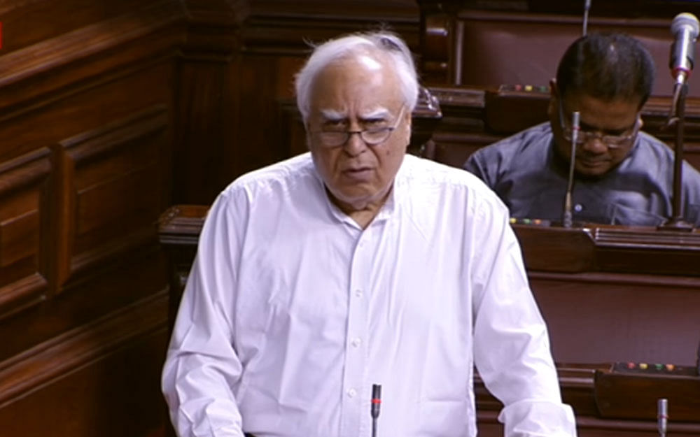 Kapil Sibal accused Narendra Modi of creating the atmosphere and environment of lynchings through his speeches, while saying that it is time for 'Asli' Hindus to reclaim Hinduism from 'Naqli' Hindus. Photo credit: YouTube/Rajya Sabha TV.