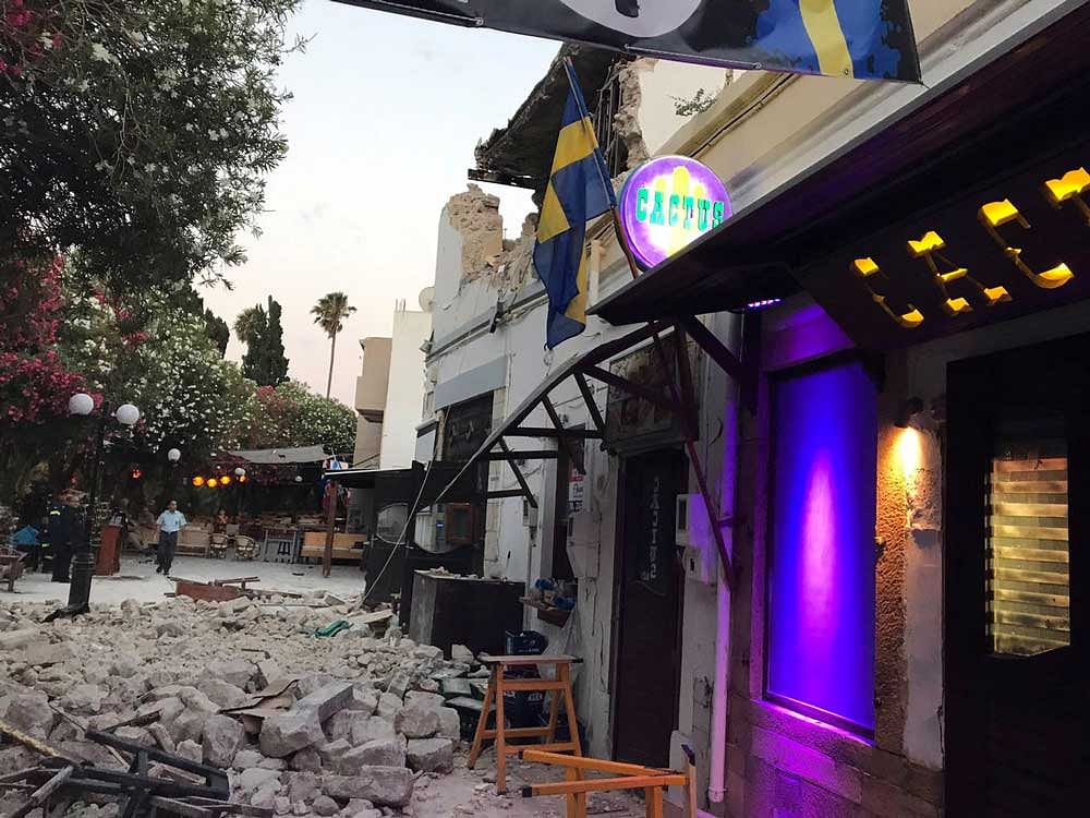 The island of Kos was nearest to the epicentre and appeared to be the worst-hit, with two deaths and structural damage to older buildings. Reuters photo