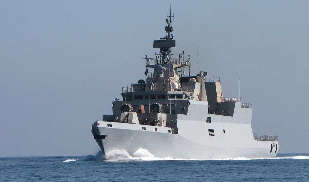 Corvettes, such as the INS Kamorta, are designed for anti-submarine combat and are generally the smallest class of warship. Wikipedia photo.