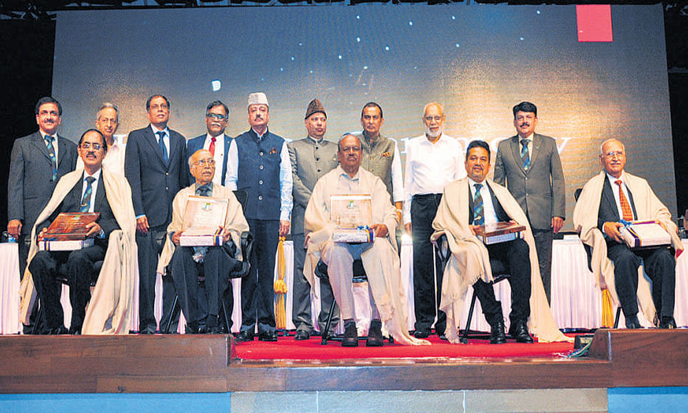 Seniors who have worked for the growth of Yenepoya Dental College were felicitated during the silver jubilee celebrations of the college at Deralakatte on Monday.