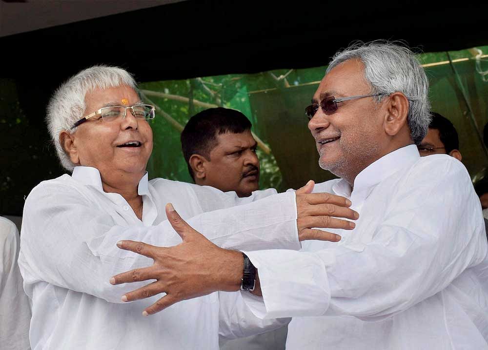 Nitish Kumar sent ripples through the Indian political scene, both when he joined hands with Lalu Prasad Yadav in the epynomous 'Grand Alliance' in Bihar, becoming the CM yet again, and now, when he resigned as the CM. PTI file photo.