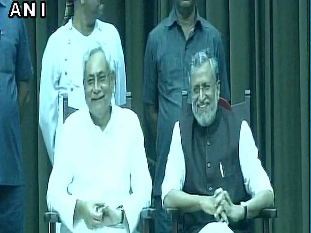Nitish Kumar and Sushil Modi. Picture courtesy ANI