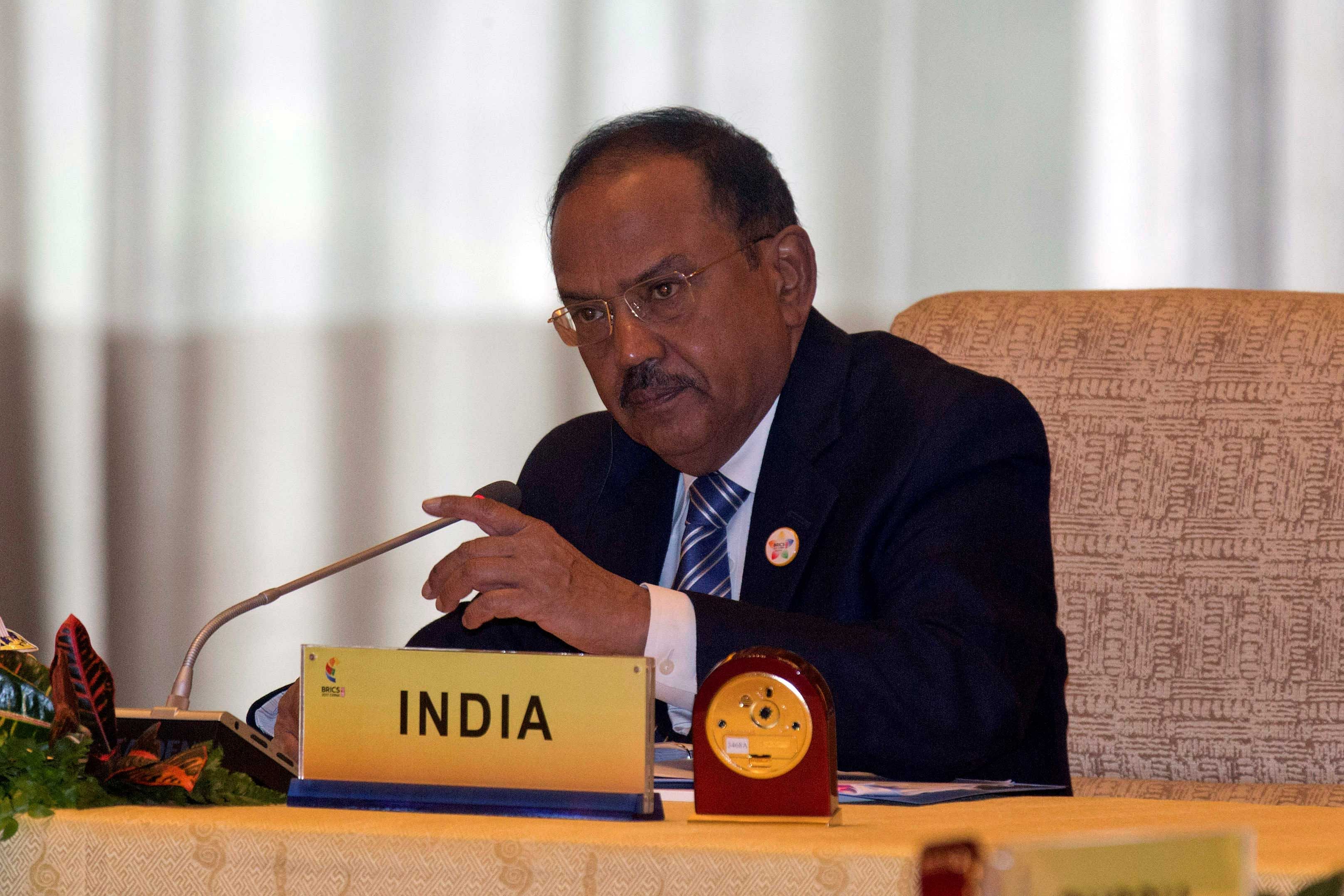 Indian National Security Advisor Ajit Doval, attends the seventh meeting of BRICS senior representatives on security issues held at the Diaoyutai state guesthouse. Reuters photo