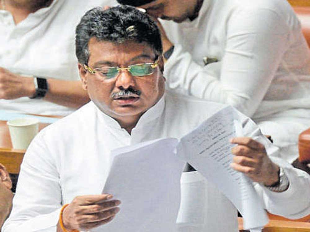Patil's apprehension came just hours after the I-T department conducted raids on the residences of Energy Minister D K Shivakumar. File photo. In picture:Water Resources Minister M B Patil