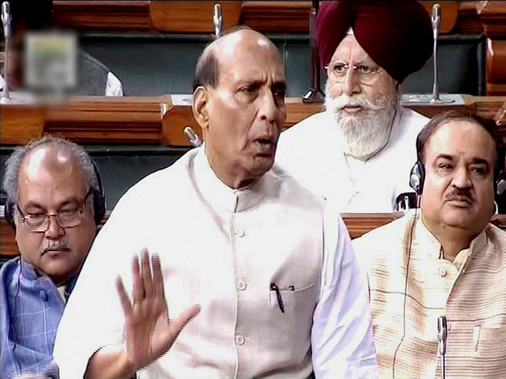 Rajnath Singh will be heading the meeting to decide on a new coastal defence force, which is proposed to cover an area closer to India's landmass. PTI file photo,
