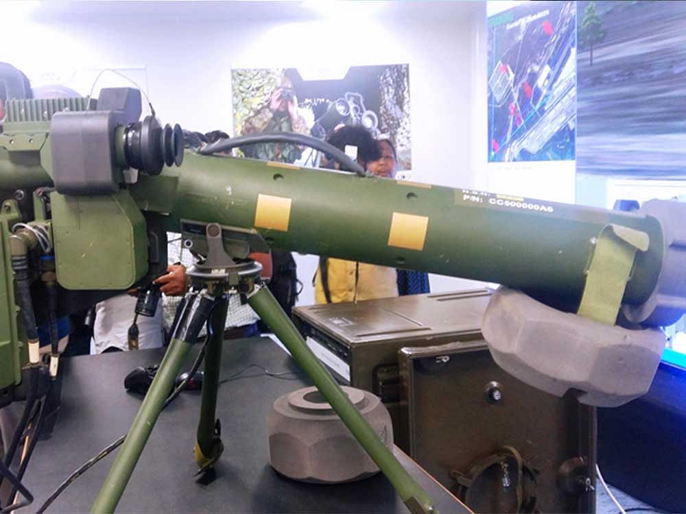 The Anti Tank Guide Missile System simulator at the manufacturing facility. DH image.