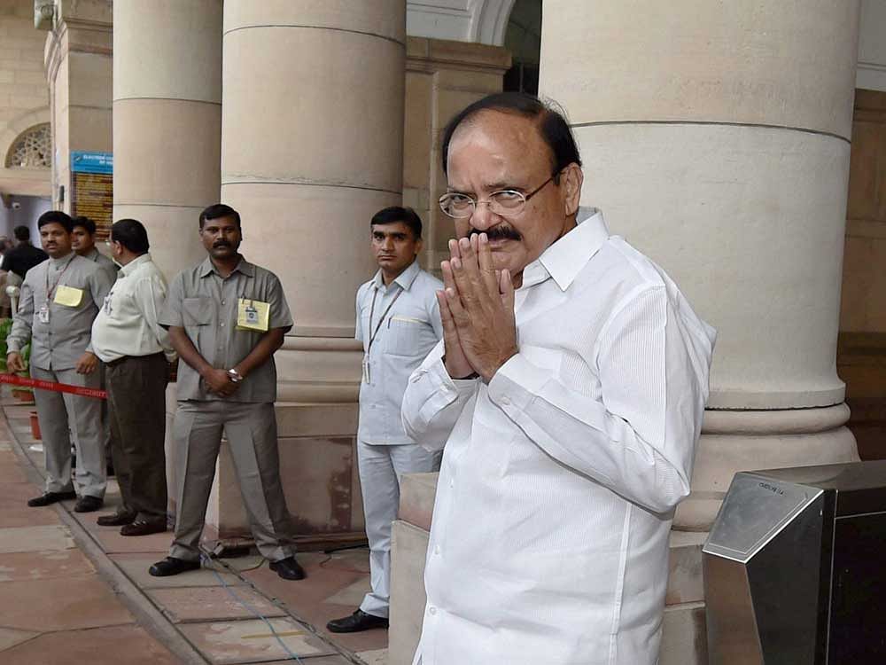 NDA candidate for Vice President Venkaiah Naidu,was declared elected as the 13th Vice President of India by the Returning Officer Shumsher Sheriff after an hour-long counting process taken up soon after the close of election. PTI Photo