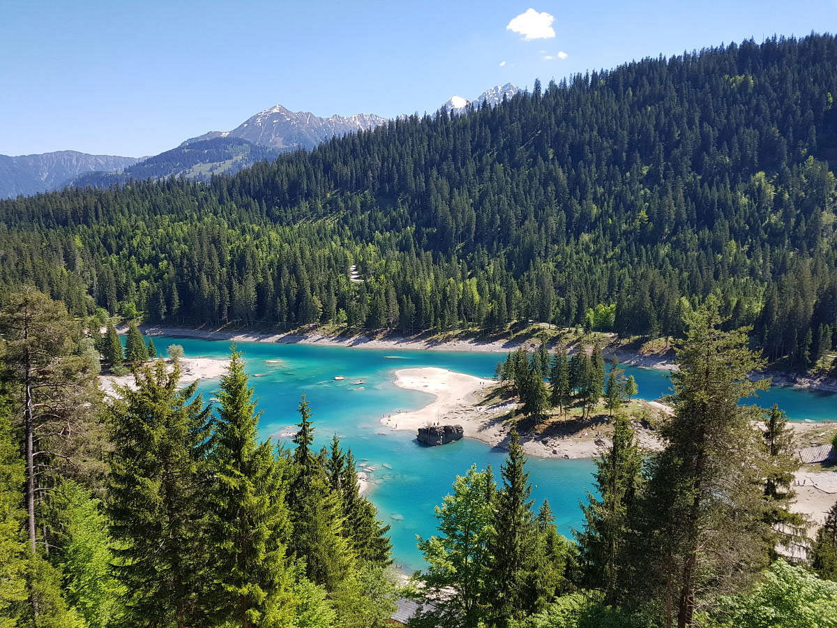 Colour Palette: Lake Cauma, near the village of Flims, displays shades of blue. Photo by Author.