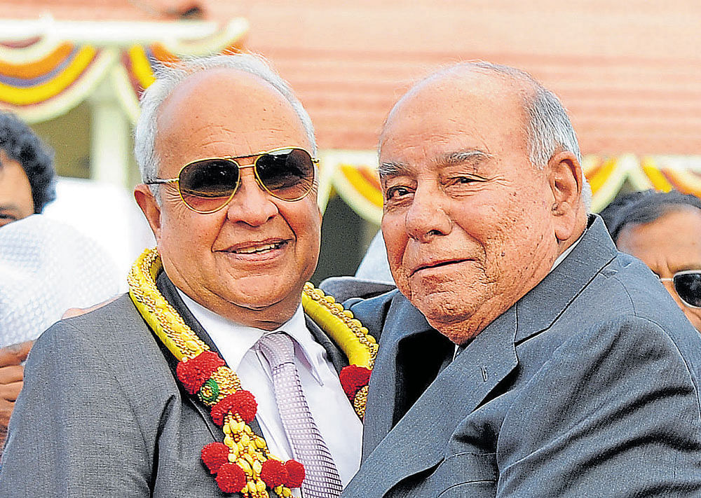 legends of indian racing: Rashid Byramji (right) and Zareer Darashah, both retired now, were two of the best trainers in the country, winning hundreds of classics and a clutch of derbies. DH photo/ Srikanta Sharma R.