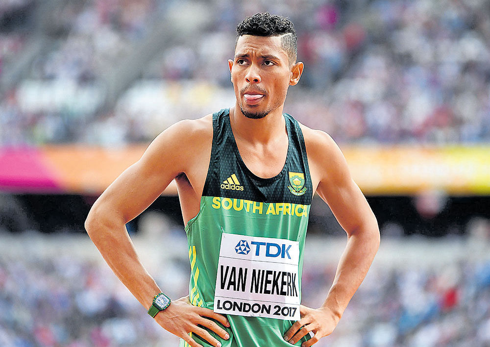 in the spotlight South African Wayde van Niekerk, rated very highly by Usain Bolt himself, will be attempting the gruelling 200-400M double at this World Championships. Van Niekerk recently broke the world record in the rarely run 300M. AFP