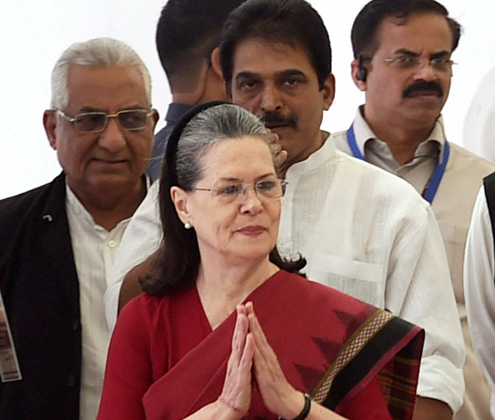 Sonia Gandhi also referenced the RSS' infamous lack of organisational participation in the freedom struggle in a vieled manner. PTI file photo.