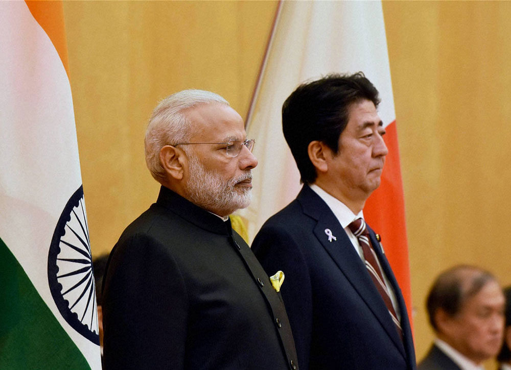 Modi and Abe will discuss ways to speed up commercial implementation of India-Japan civil nuclear cooperation agreement signed last year. PTI File Photo