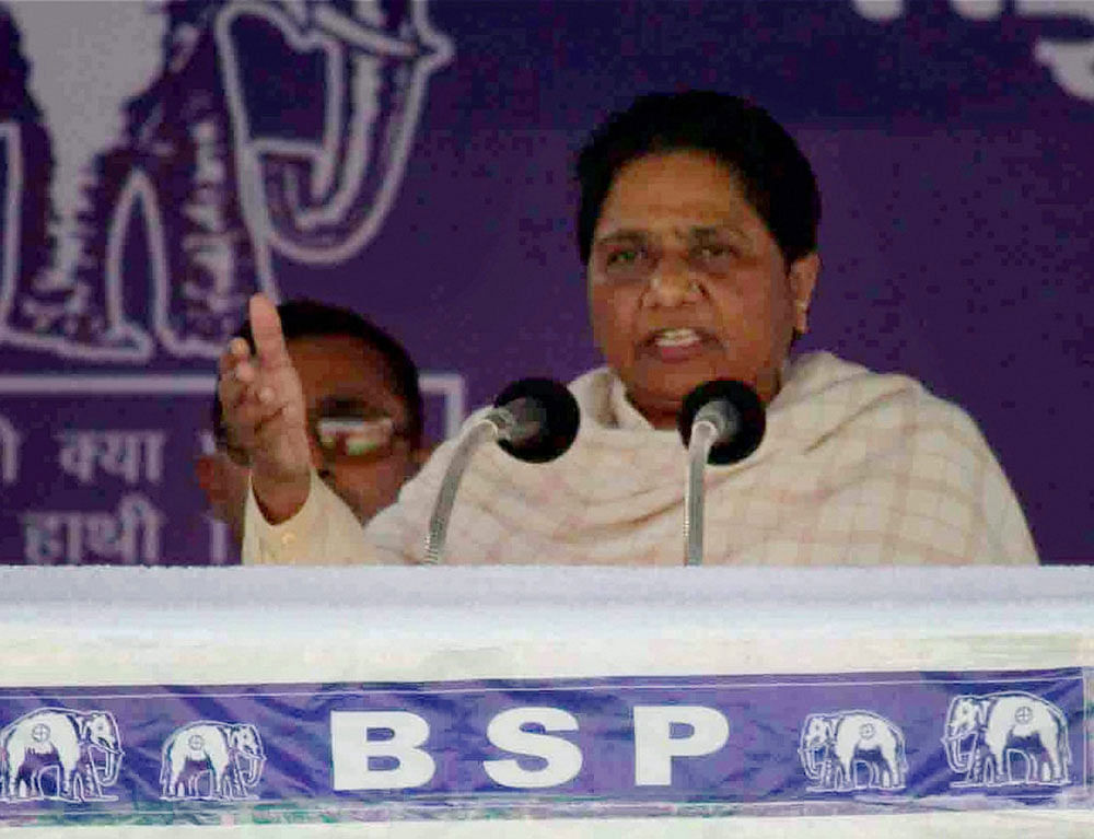 Mayawati, in addition to calling the BRD principal a scapegoat, called out the UP Health Minister for his statement of annual children deaths in Gorakhpur, terming it 'irresponsible'. PTI file photo.