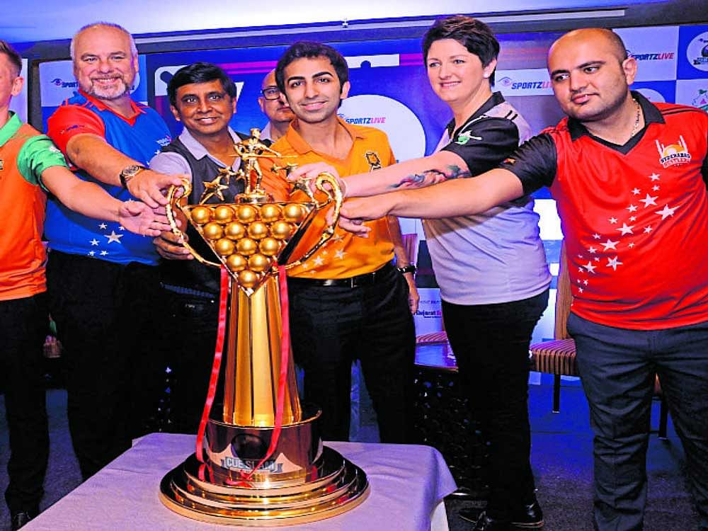 new beginning: Pankaj Advani (centre) with other players at the launch of the Cue Masters League on Friday.