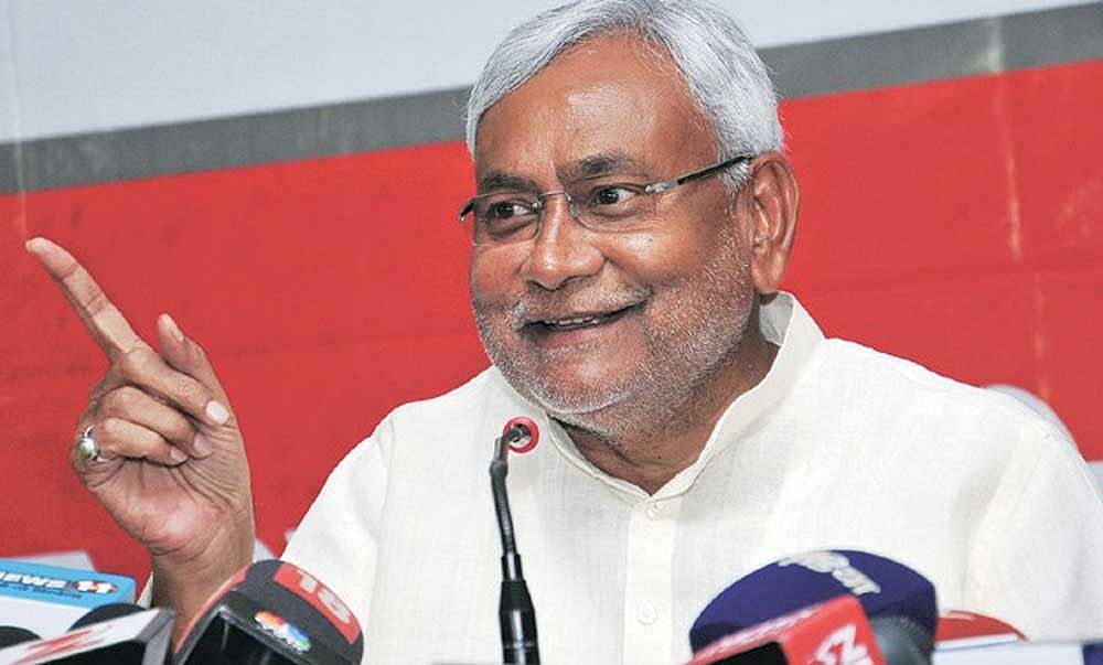 Nitish Kumar passed the resolution at the JD(U) national executive meeting, cementing the party's joining with the NDA. Twitter photo.