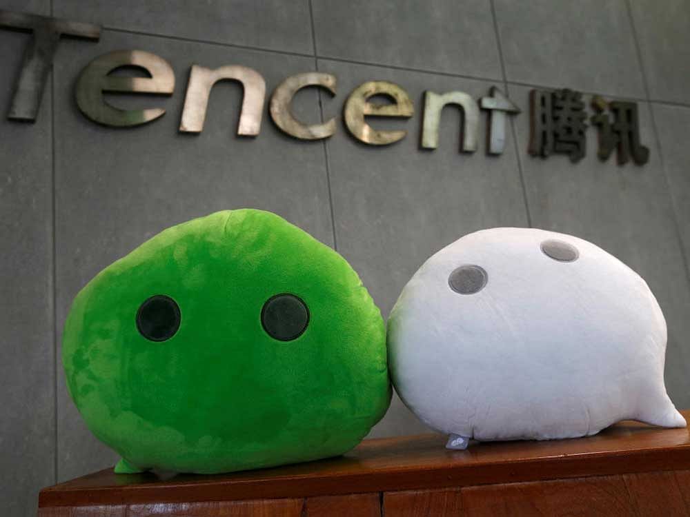 WeChat mascots are displayed inside Tencent office at the TIT Creativity Industry Zone in Guangzhou, China. REUTERS/Bobby Yip/File Photo