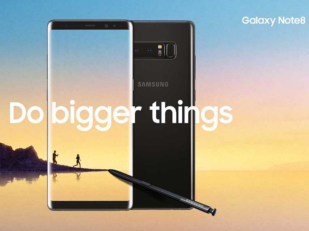 Samsung did not disclose the price of the Note 8, which will hit shops on September 15 but will be available for pre-orders in coming days. Image courtesy Twitter
