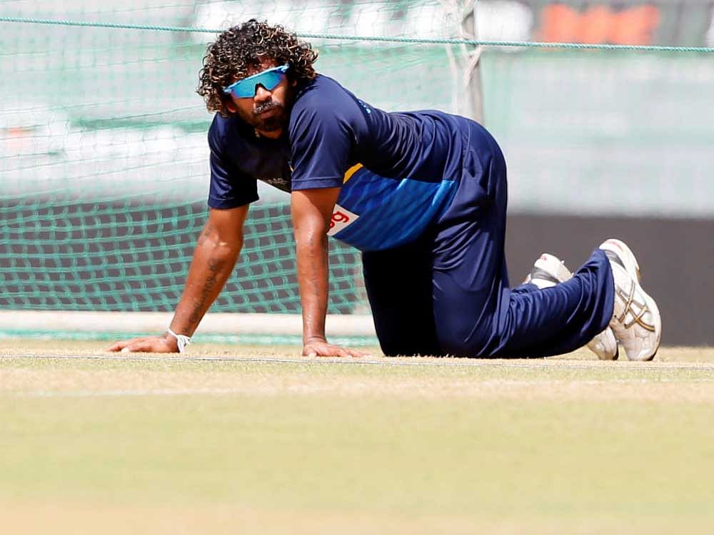 On his knees: In the absence of injured skipper Chamara Kapugedara, Sri Lankan pacer Lasith Malinga will get a chance to show his leadership skills in the fourth ODI against India on Thursday. REUTERS