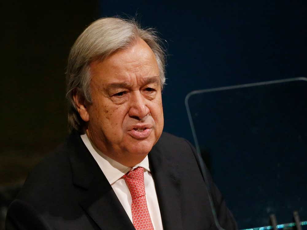 United Nations Secretary General Guterres addresses the General Assembly at U.N. headquarters in New York. Reuters Photo