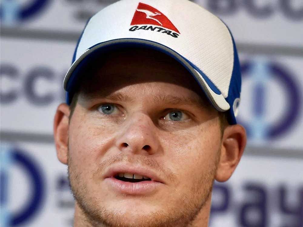 Australian captain Steve Smith speaks during a press conference in Kolkata on Wednesday, a day before the 2nd ODI cricket match against India. PTI Photo by Swapan Mahapatra