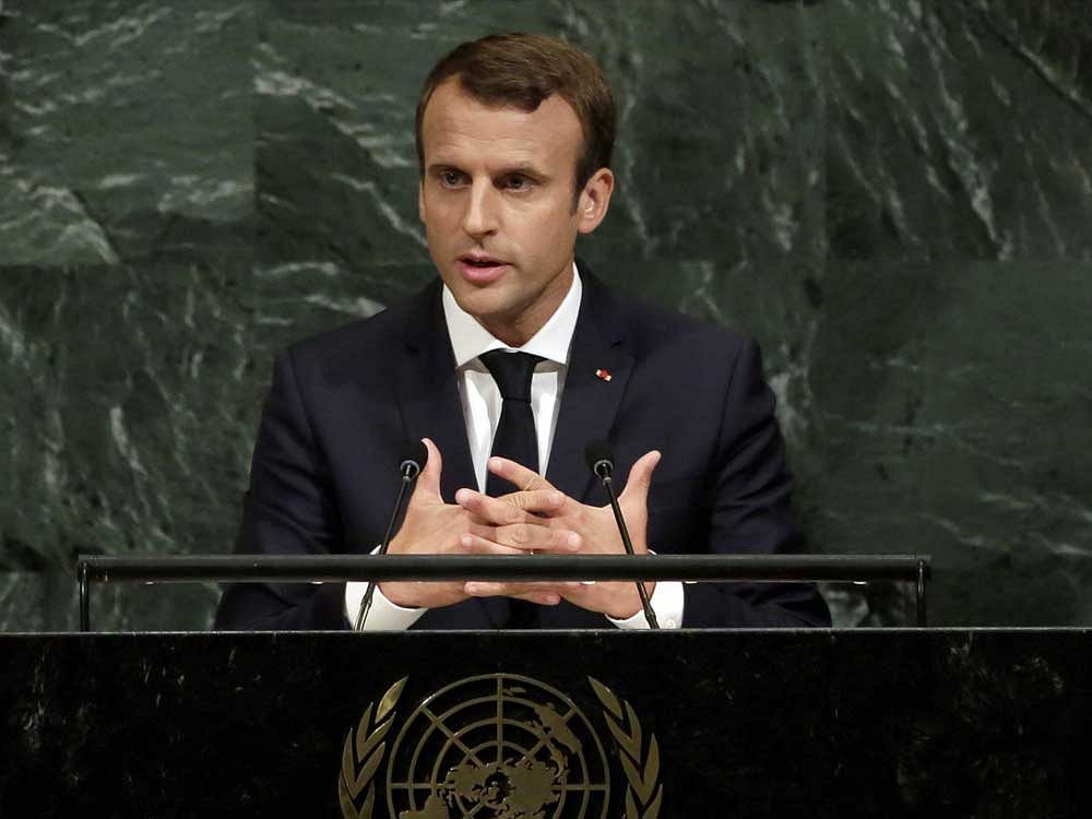 Macron, whose video was introduced by Senegal's ambassador to the United Nations, Fode Seck, said France would co-host a financing conference for the partnership on February 8 in Dakar. Photo credit: Reuters.