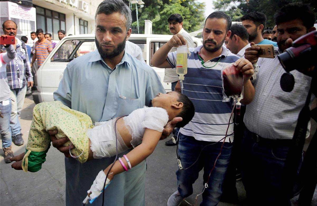 India on Tuesday issued a demarche to Pakistan protesting against the death of three children due to ceasefire violation by its soldiers across the Line of Control in Jammu and Kashmir. PTI photo