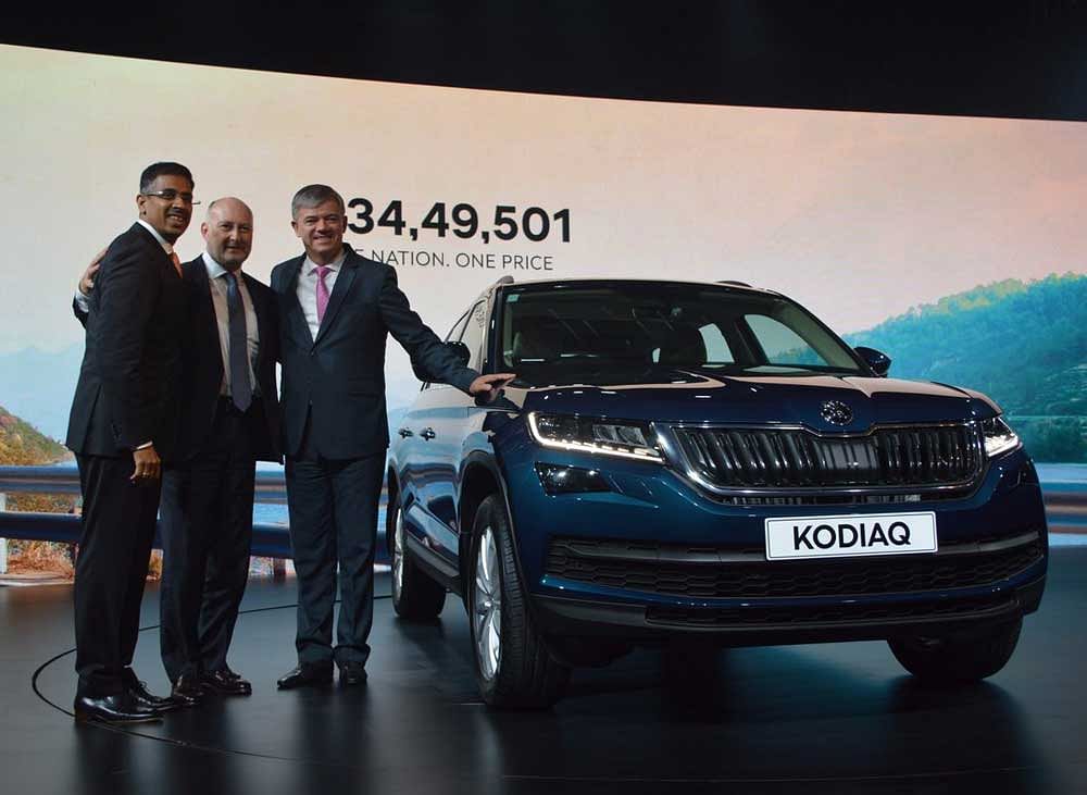 The first seven-seater SUV from the Volkswagen group company comes with a 2-litre diesel engine. Image credit: Twitter/ Skoda India