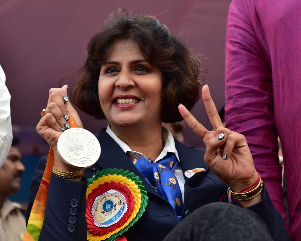 Rio Paralympics silver medalist Deepa Malik, DH File photo