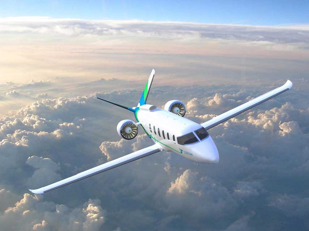 Zunum Aero's hybrid-electric aircraft, due to enter service in 2022, is seen in this undated artist's rendering. REUTERS