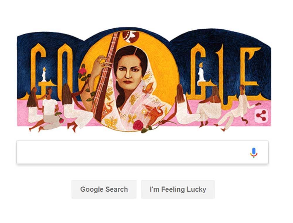 Google doodle dedicates to 'Queen of Ghazals' Begum Akhtar